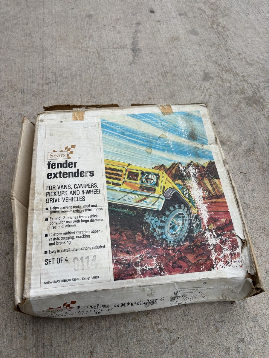 Vintage Sears rubber fender flares new in box.