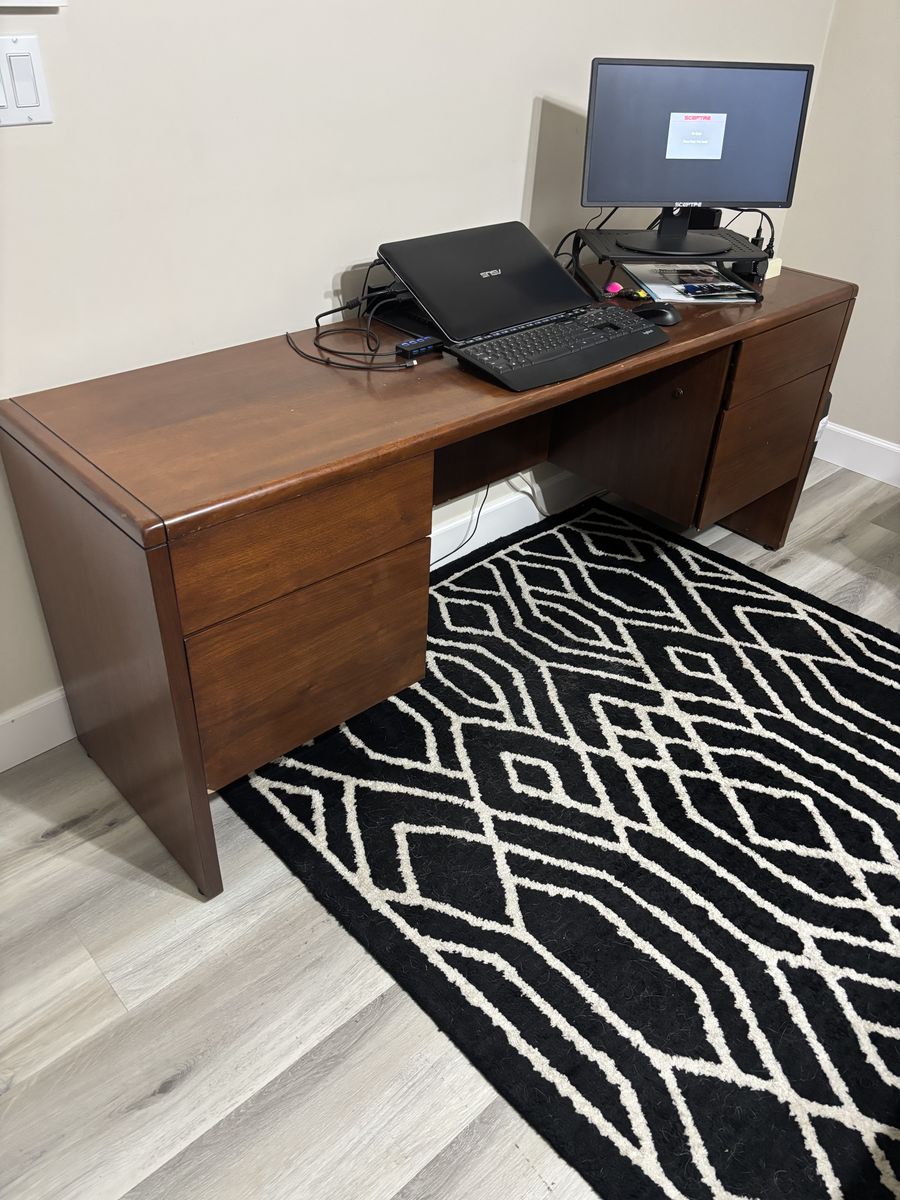 Executive Wood Desk – 72” Wide – Good Condition