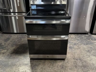 GE DOUBLE OVEN ELECTRIC RANGE STAINLESS STEEL