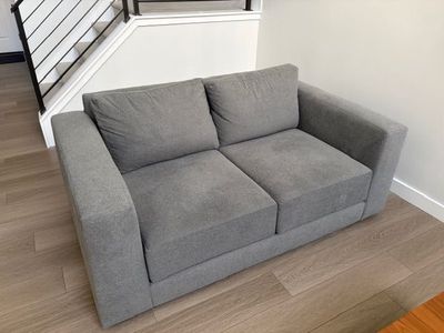 Crate & Barrel Peyton Apartment Sofa 70.5" – Like New | Champagne Micro Velvet | Originally $1,999 | Asking $900