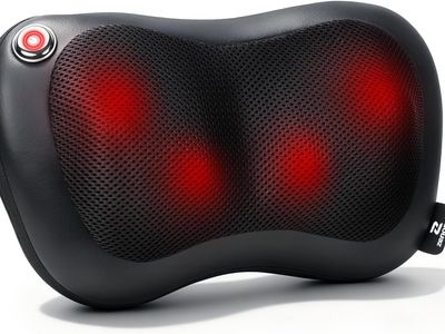 NEW Neck and Back Massager with Heat, 3D Deep Tissue Kneading, Cordless Rechargeable Electric Massage Pillow