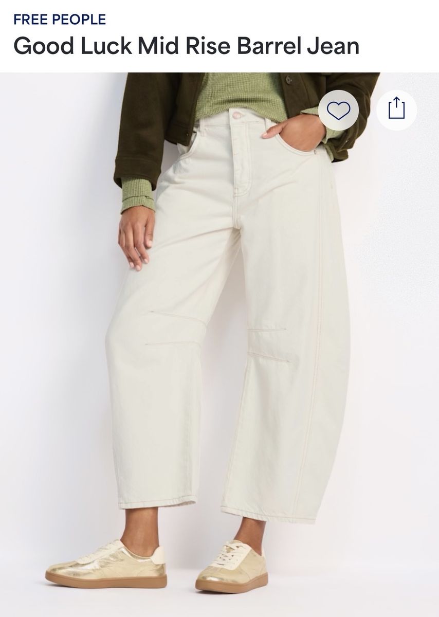 Free People Good Luck mid Rise Barrel Jean Size 27