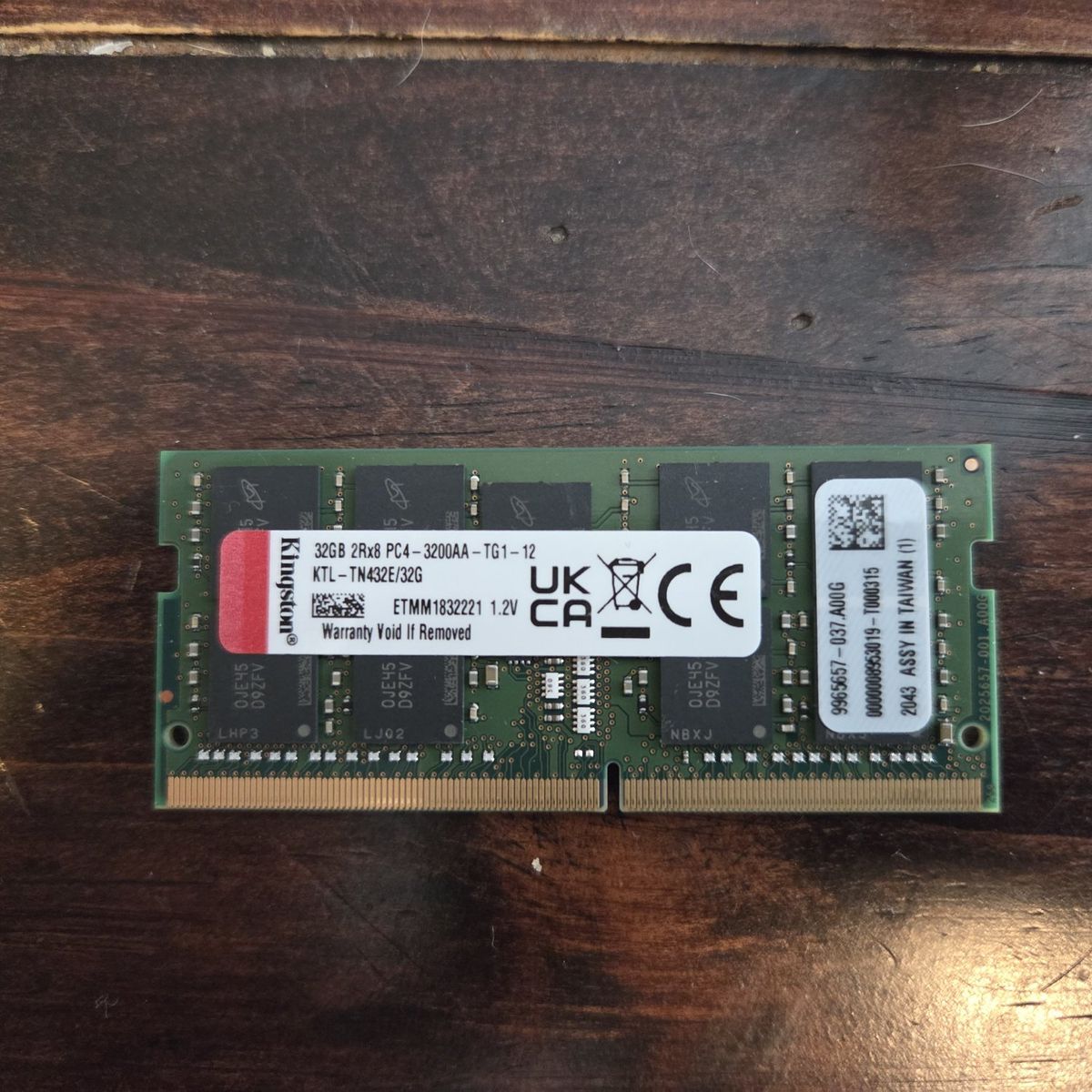 Laptop RAM 32GB PC4-25600 (DDR4-3200) SO-DIMM Memo