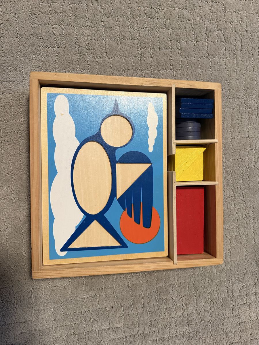 Melissa & Doug Wooden Montessori Tangram Puzzle Set with 10 Boards and Storage Box - Educational Geometric Shapes Toy