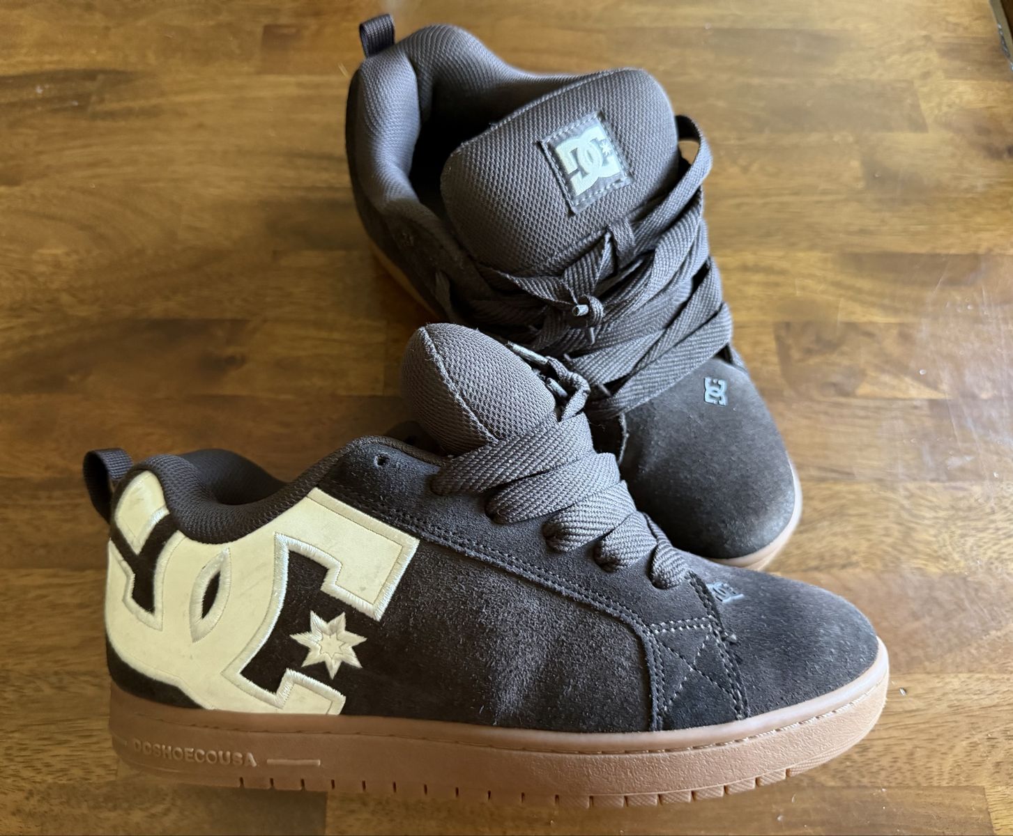 DC Men's Court Graffik SE Skate Shoes Brown Size 10