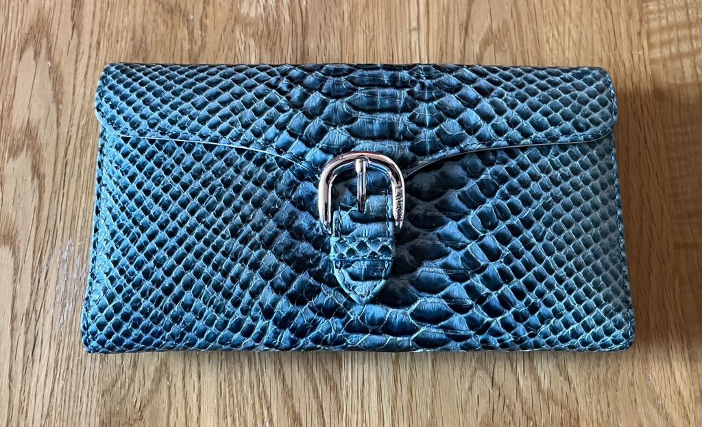 NEW Ralph Lauren Blue Python Wallet