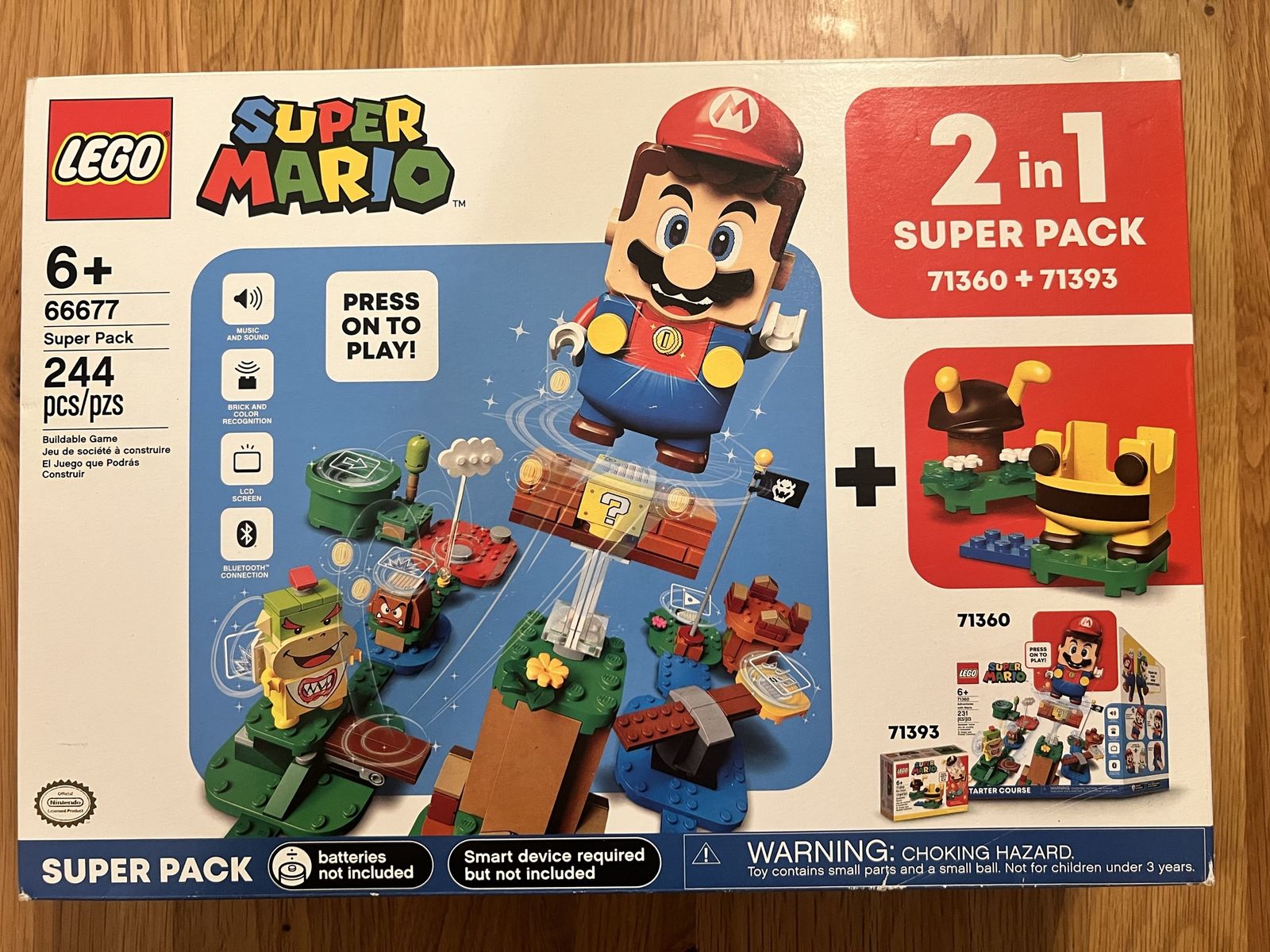 LEGO Super Mario 66677 2-in-1 Super Pack (71360 + 71393) - 244 Pcs, Interactive