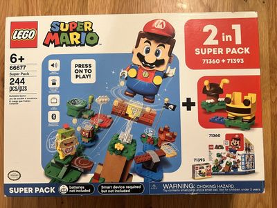 LEGO Super Mario 66677 2-in-1 Super Pack (71360 + 71393) - 244 Pcs, Interactive