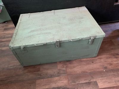 Vintage U.S. Army Corps of Engineers Portable Wood Storage Chest Trunk