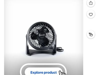 Honeywell black 10” air circulating fan