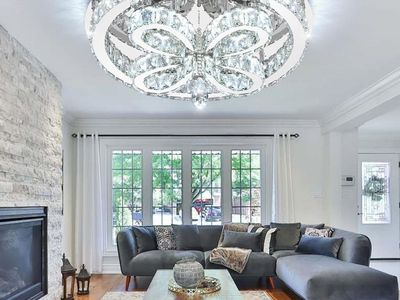 20" LED 2-Tier Flush Mount Ceiling Lighting Dimmable Pendant Light