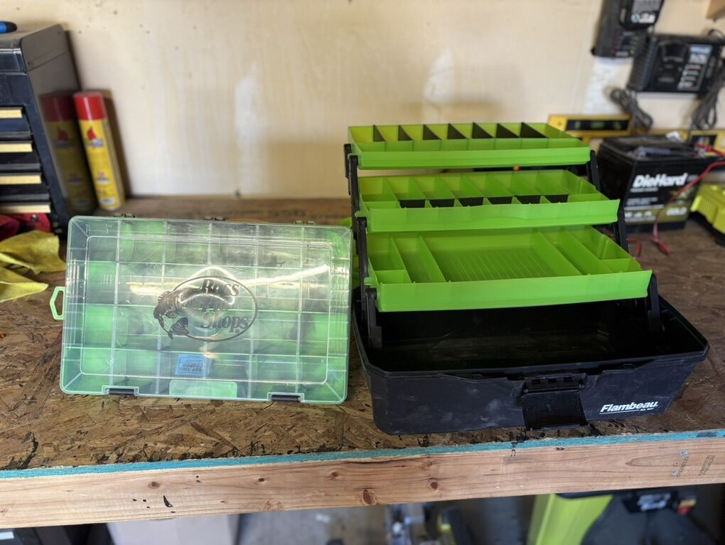 3 Tray Tackle Box And NewBass Pro Storage Box