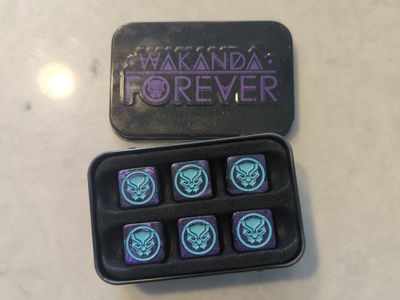 Marvel Black Panther Wakanda Forever Dice Set with Storage Tin