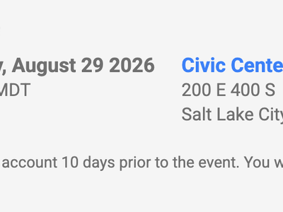 One VIP ticket to see Goose Sat 8/29/26 Gallivan Ctr