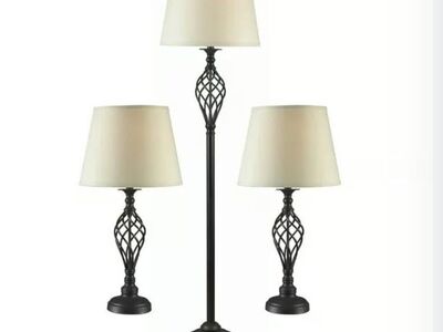 Kenroy Home Lamps (Set of 3) ORB Brand New