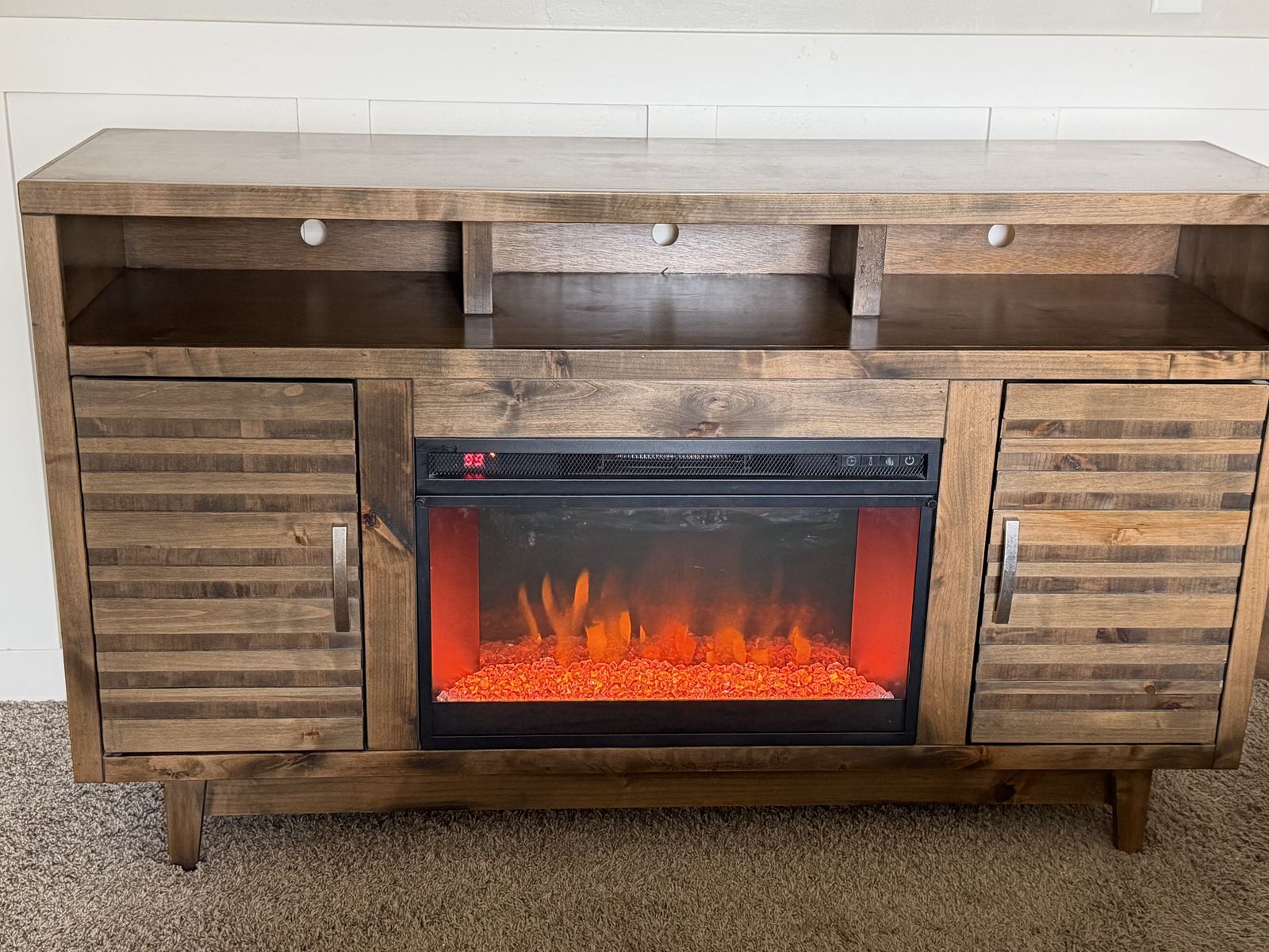 Avondale Brown 61" Fireplace TV Stand