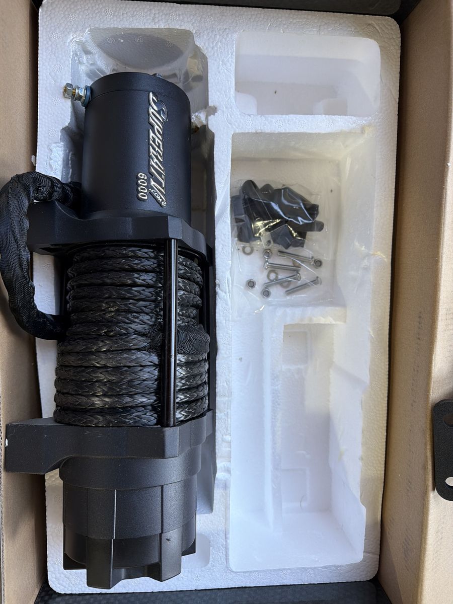 Super ATV BLACK OPS 6000 Winch - New, with Synthetic Rope - ATV/UTV/Off-Road Recovery
