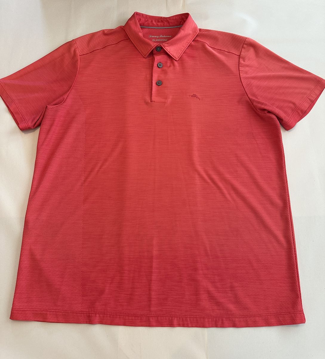 Tommy Bahama IslandZone Polo Shirt Mens Medium (M) Coral Pink Performance Golf