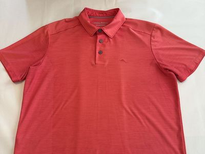 Tommy Bahama IslandZone Polo Shirt Mens Medium (M) Coral Pink Performance Golf