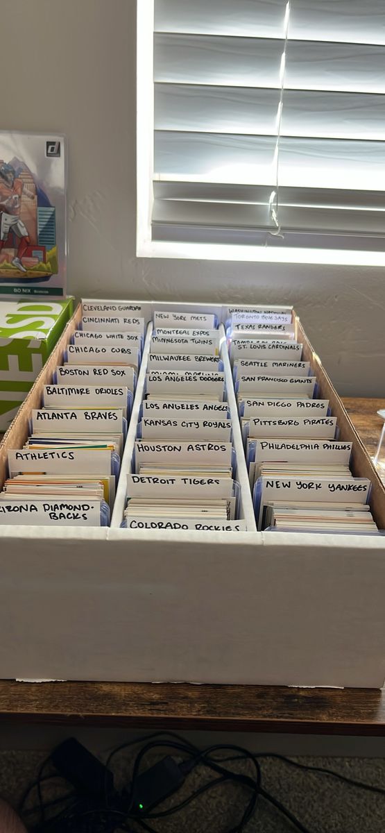 3 Row Organzied Box of Baseball Cards