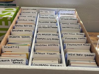 3 Row Organzied Box of Baseball Cards