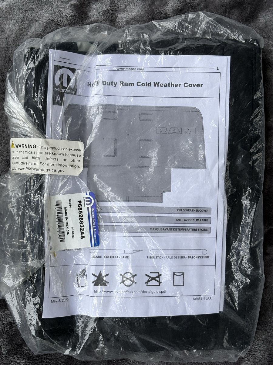 Mopar P68526832AA Heavy Duty Ram Cold Weather Cover - Genuine OEM Part, New
