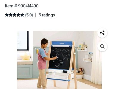 New Member's Mark Kids' Creative Easel Blue - Dry Erase & Chalkboard, Storage Drawer
