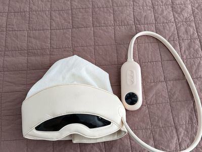 New Electric Head Massager for Headaches, Migraine Relief with Heat & Kneading Massage, White
