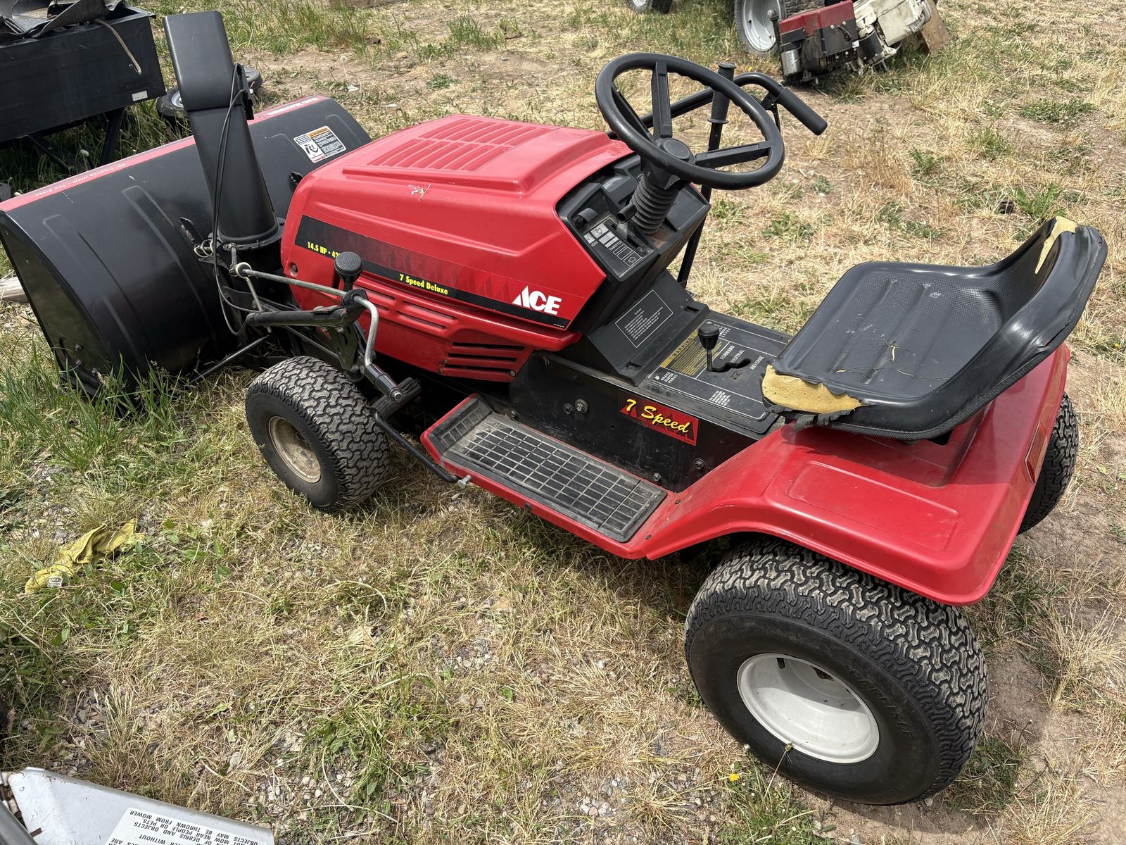 Riding mower w/ snowblower attachment