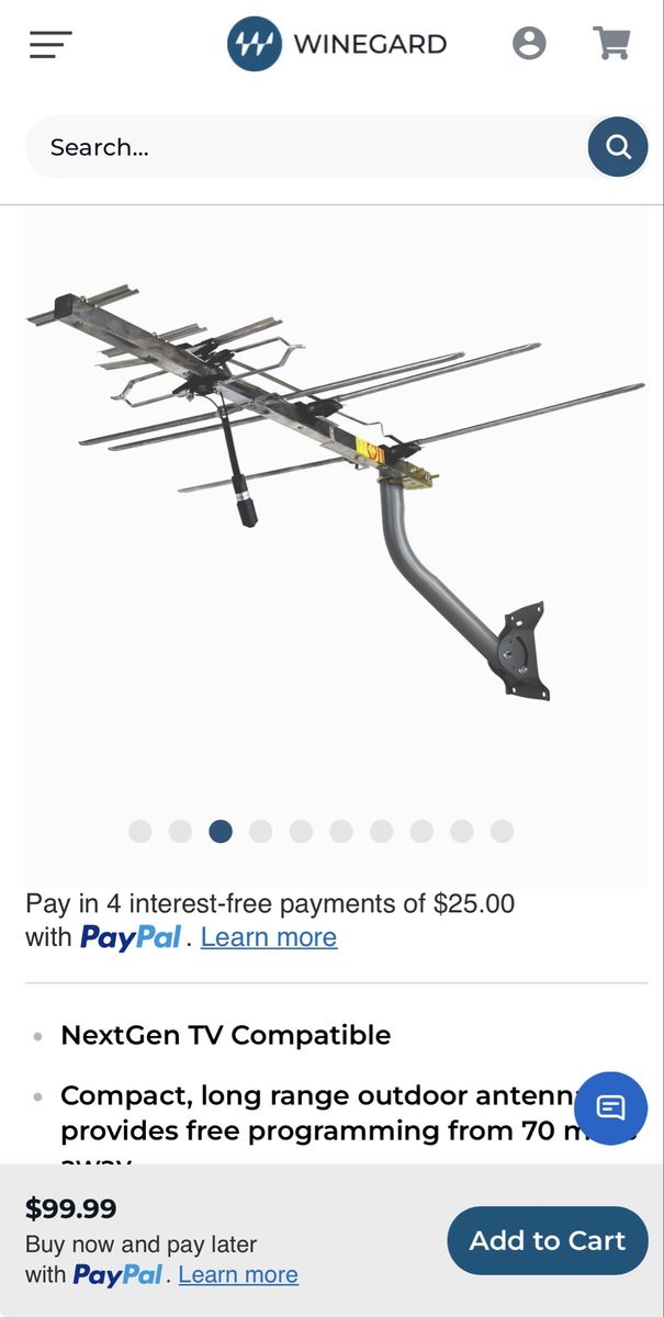 Winegard Outdoor TV Antenna - NextGen TV Compatible 70 Mile Long Range
