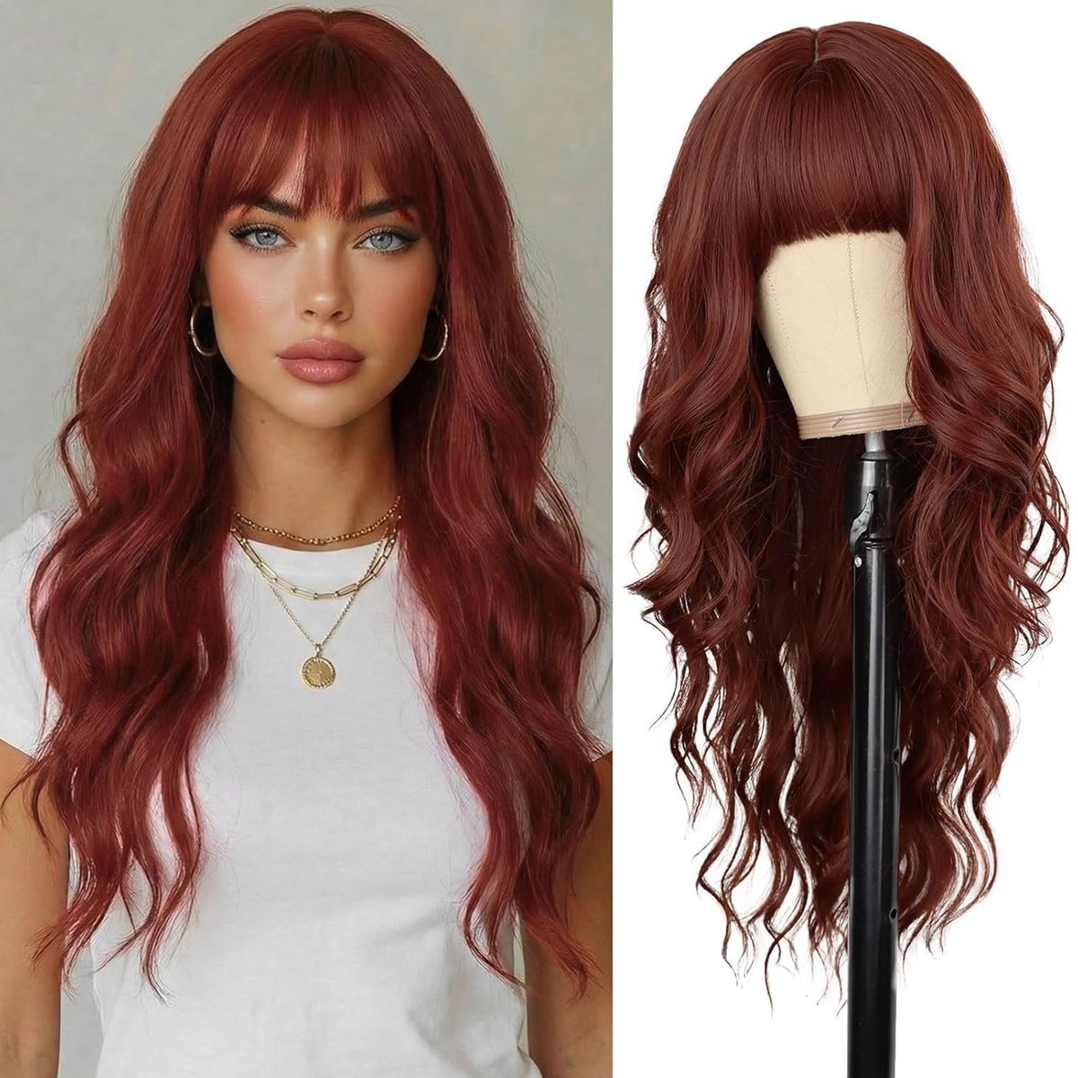 Long Auburn Wig 26"