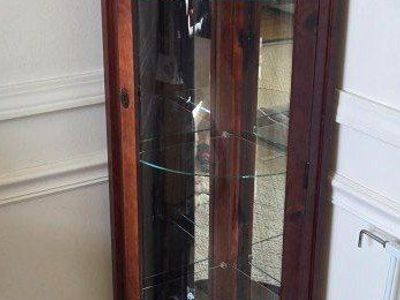 Cheery Wood Corner Curio Cabinet