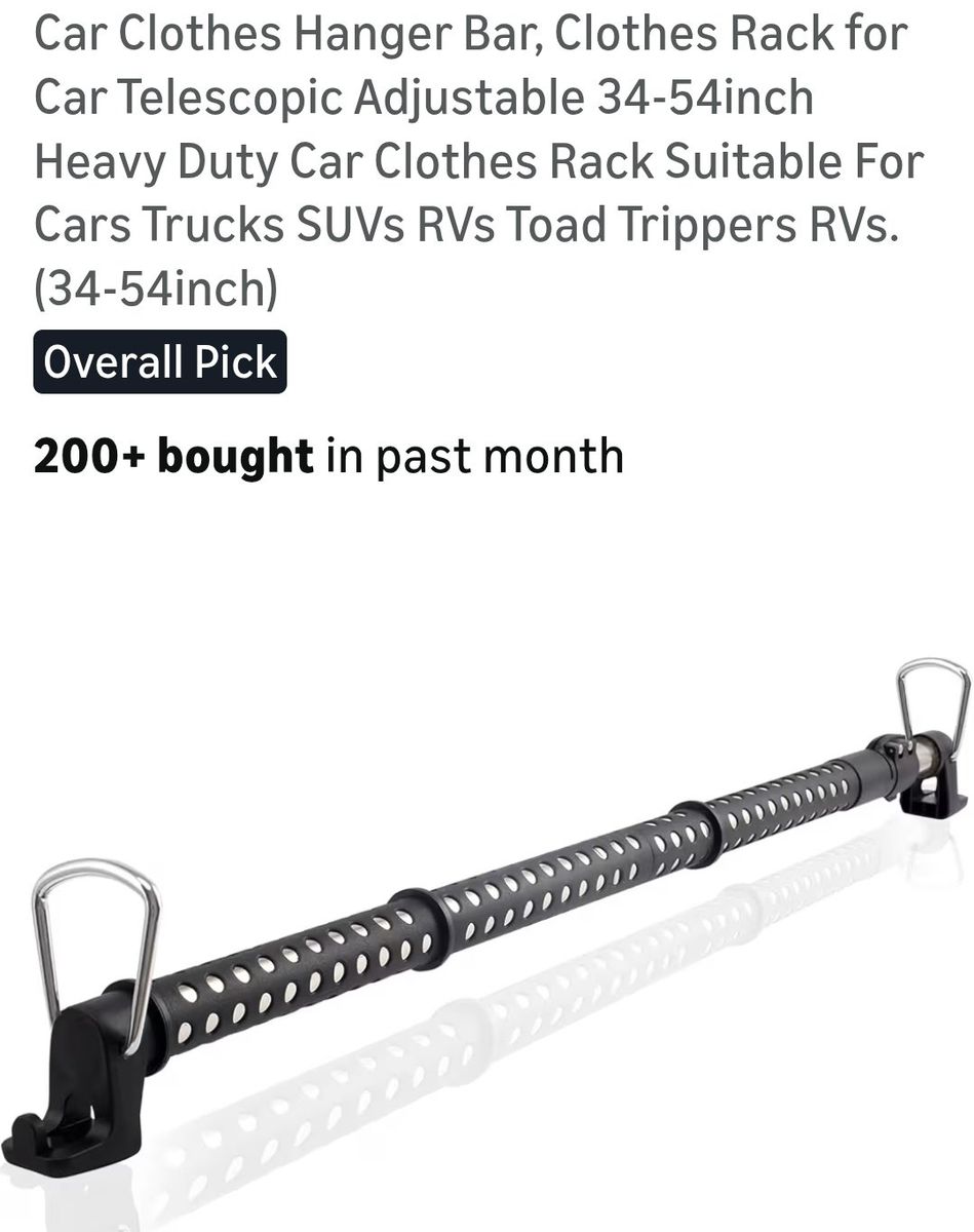 Heavy Duty Car Clothes Bar