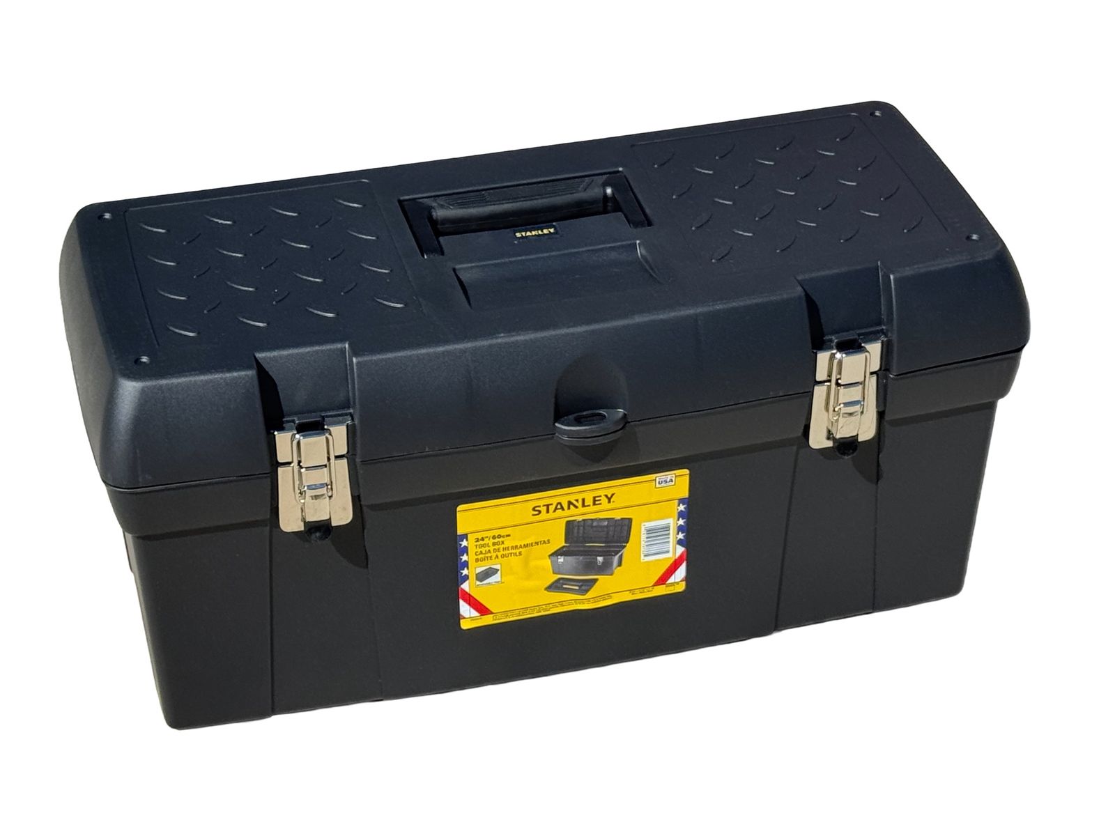 NEW STANLEY 24" TOOL BOX W/ REMOVABLE TRAY HEAVY DUTY PLASTIC