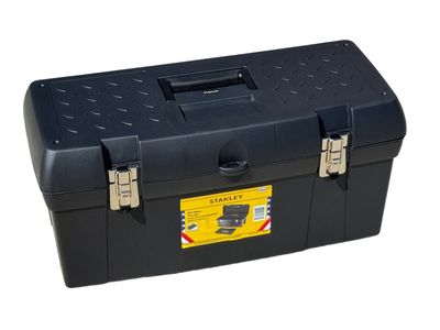 NEW STANLEY 24" TOOL BOX W/ REMOVABLE TRAY HEAVY DUTY PLASTIC