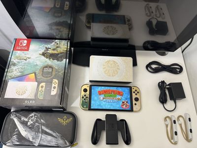 Nintendo Switch Oled Zelda Edition Modded 256gb W/ Games