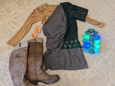 Youth Zelda Tears of the Kingdom Link Costume Set with Light-Up Prop