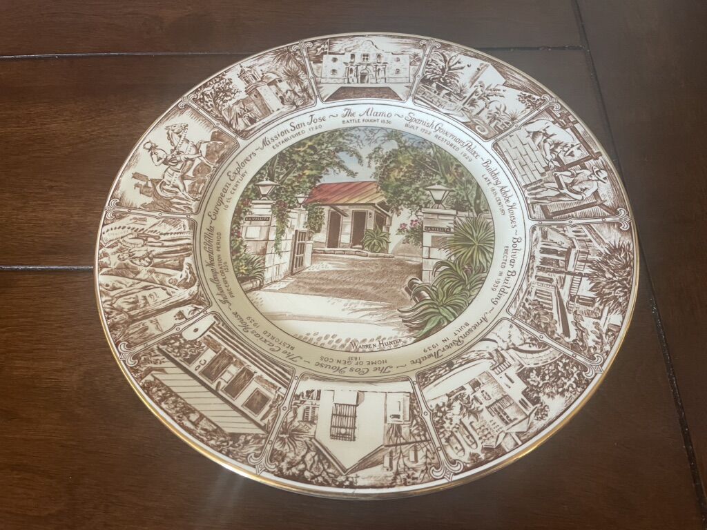 1951 Royal Winton Plate Of San Antonio, Texas