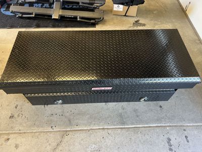 Weather Guard Extra Wide Saddle Box Black Diamond Plate Truck Storage Tool Box