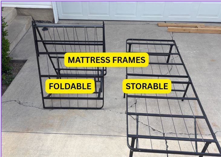 FREE DELIVERY - Queen - 2 FOLDABLE/STORABLE Metal Bed Frames - 30" x 80"