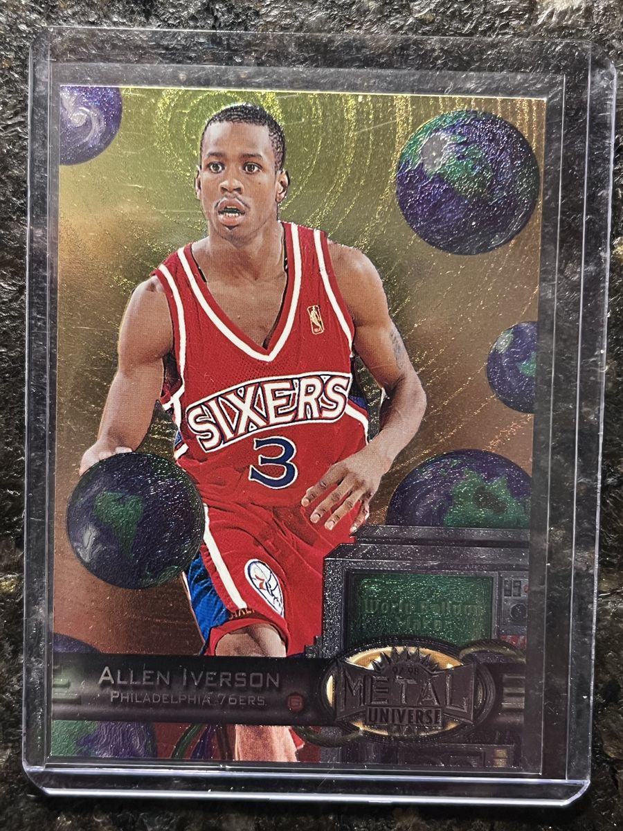 1997-98 Metal Universe Allen Iverson Basketball Card #20 Philadelphia 76ers