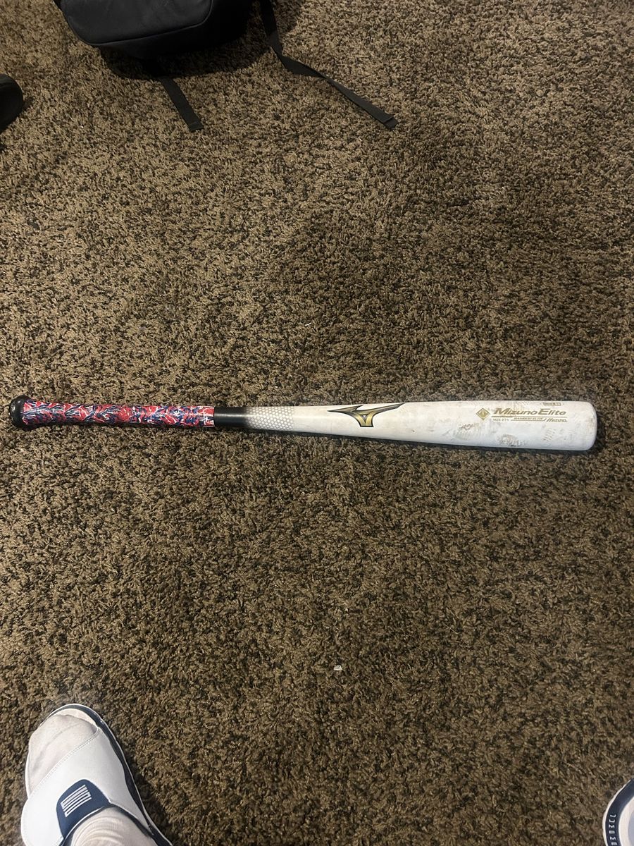 Mizuno Wood Elite MZE 271 BBCOR .50 Certified Baseball Bat - White/Gold