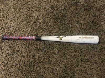 Mizuno Wood Elite MZE 271 BBCOR .50 Certified Baseball Bat - White/Gold