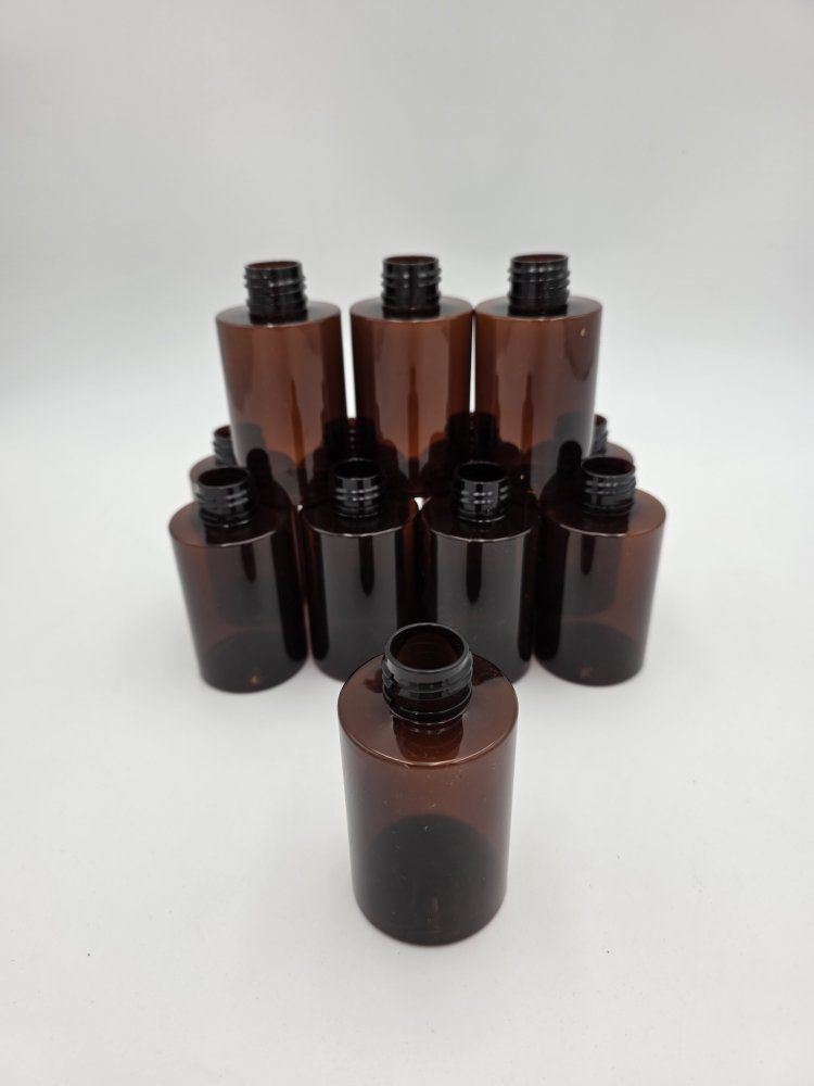 Lot of 100 Amber PET Plastic Bottles 4oz / 120ml Empty Containers for Liquids