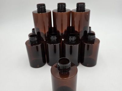 Lot of 100 Amber PET Plastic Bottles 4oz / 120ml Empty Containers for Liquids