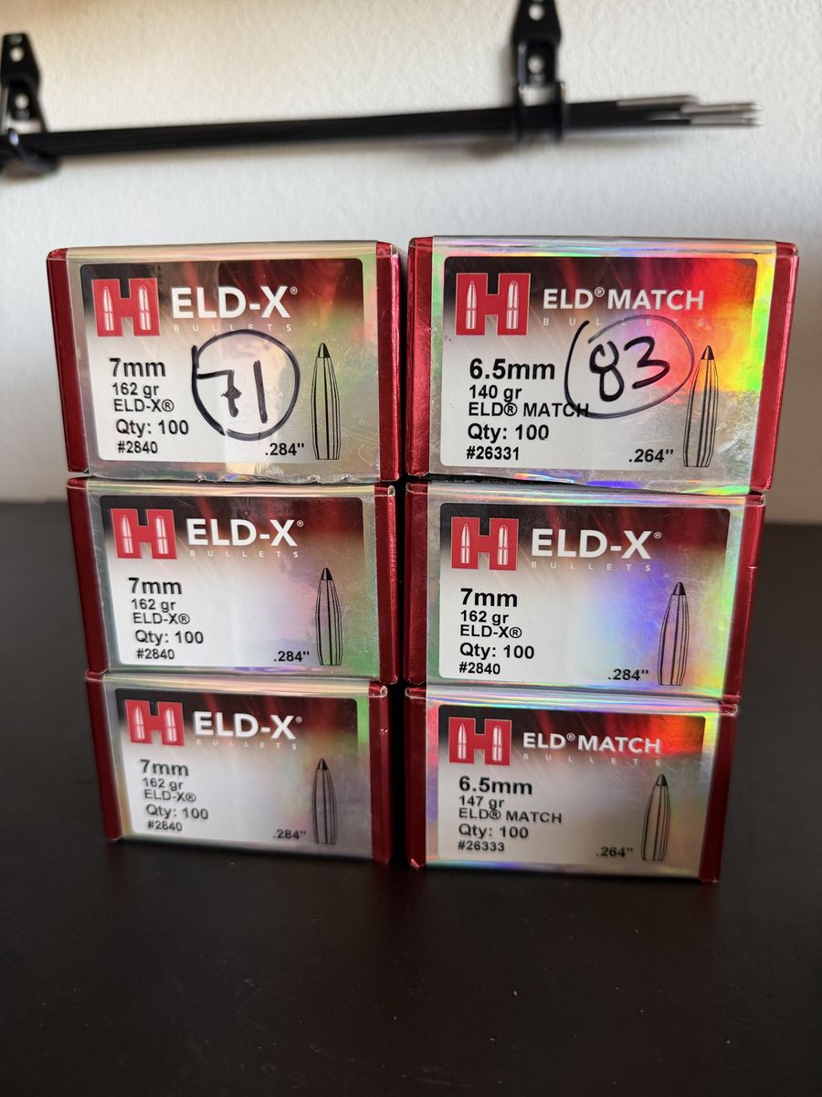 7mm 162 eld-x bullets 6.5 140 eld-m