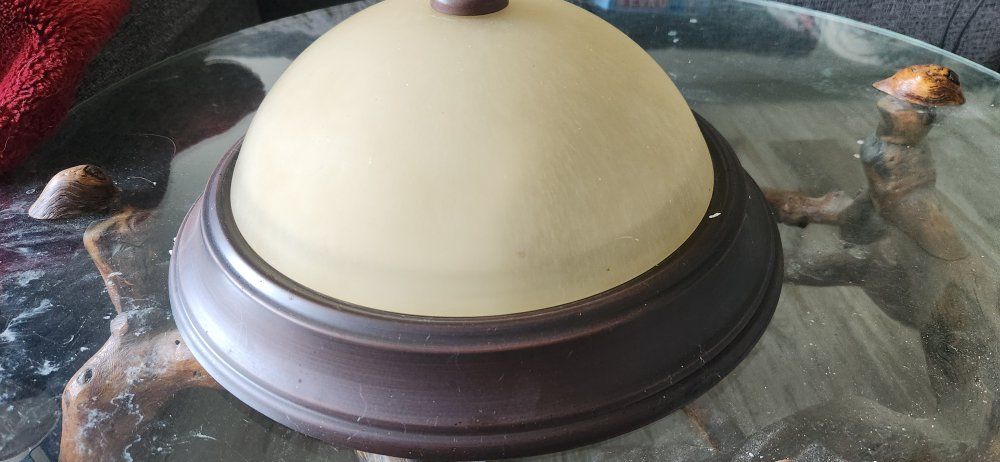 Assorted Ceiling Light Fixture Globes & Bases - Frosted, Alabaster, and Amber Glass