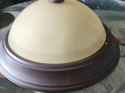 Assorted Ceiling Light Fixture Globes & Bases - Frosted, Alabaster, and Amber Glass