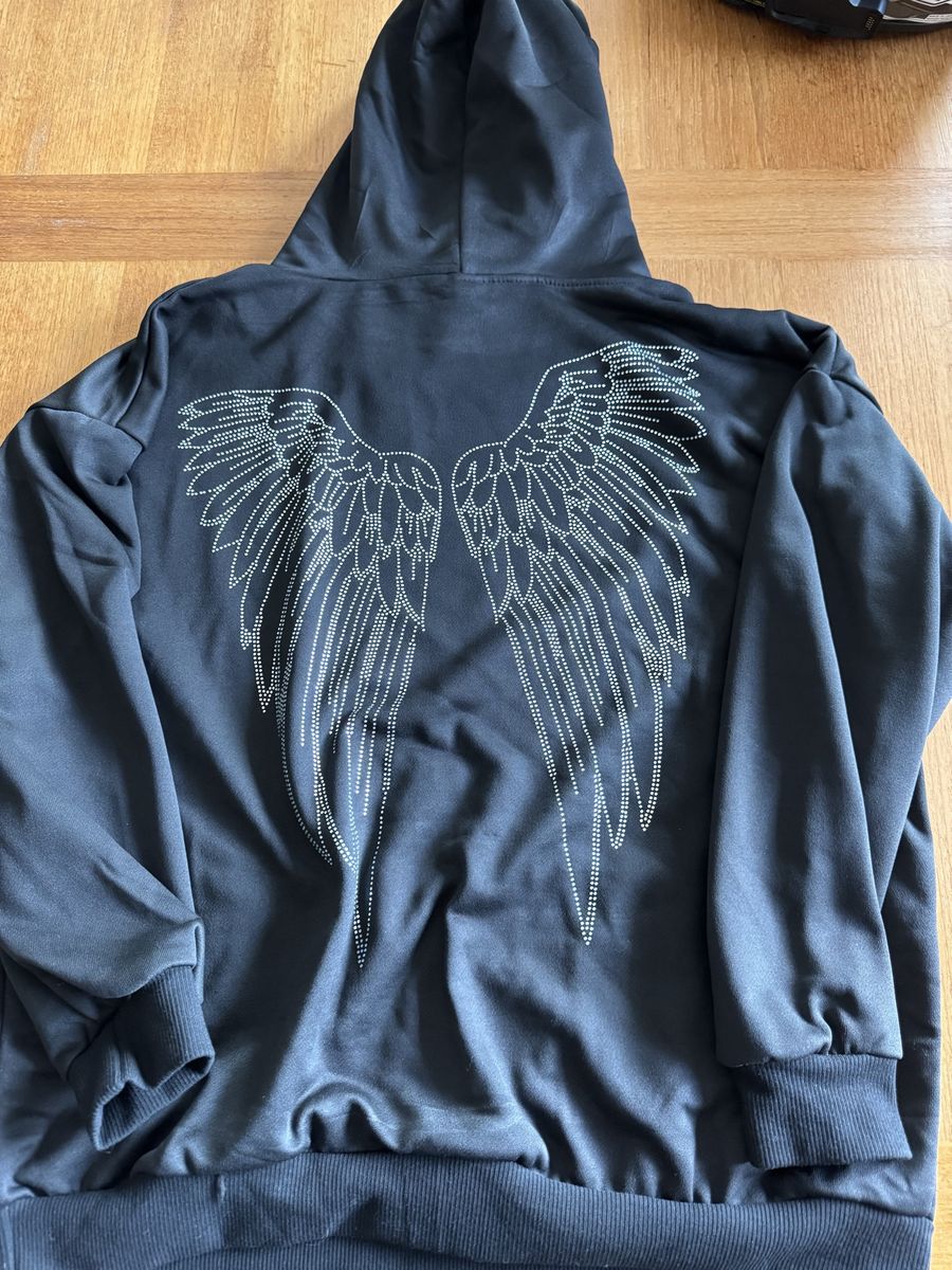 rhinestone wings hoodie