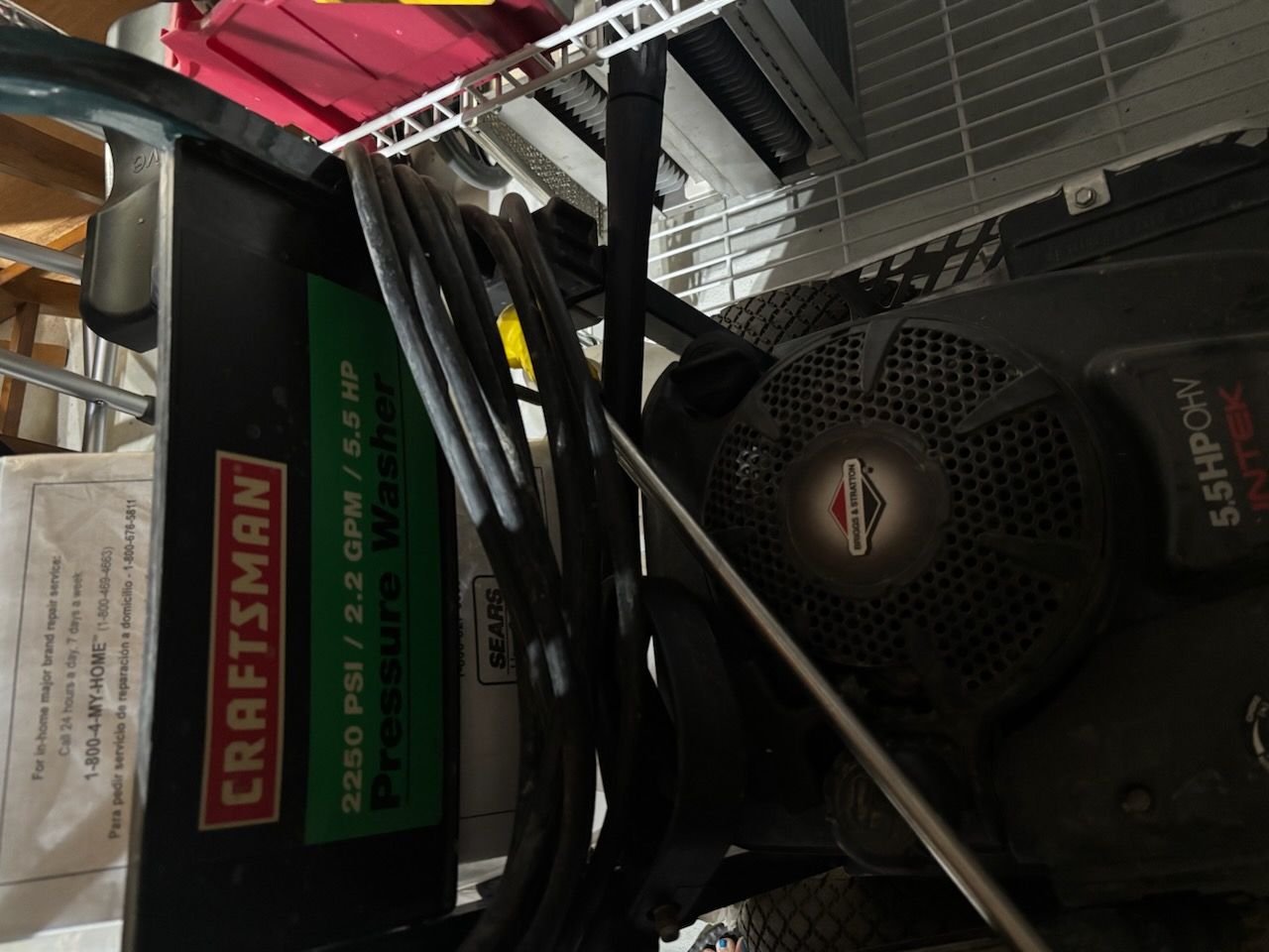 Craftsman 5.5 HP OHV Pressure Washer